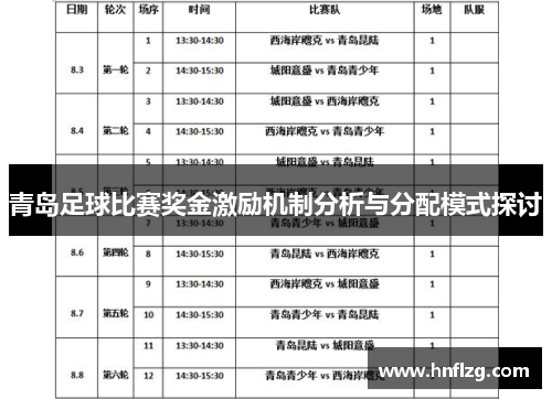 青岛足球比赛奖金激励机制分析与分配模式探讨